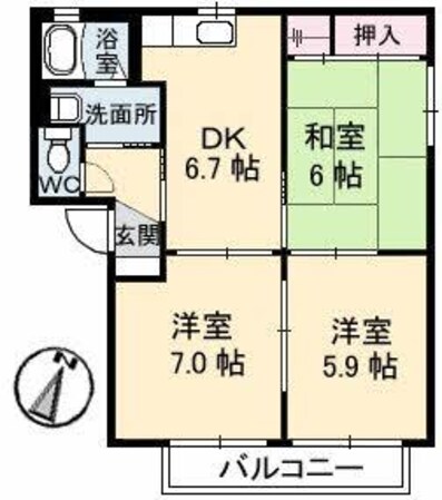 坂駅 徒歩15分 1階の物件間取画像